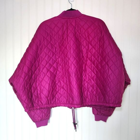 FREE PEOPLE Purple Easy Quilted Bomber Oversized Jacket size Small - Picture 6 of 9